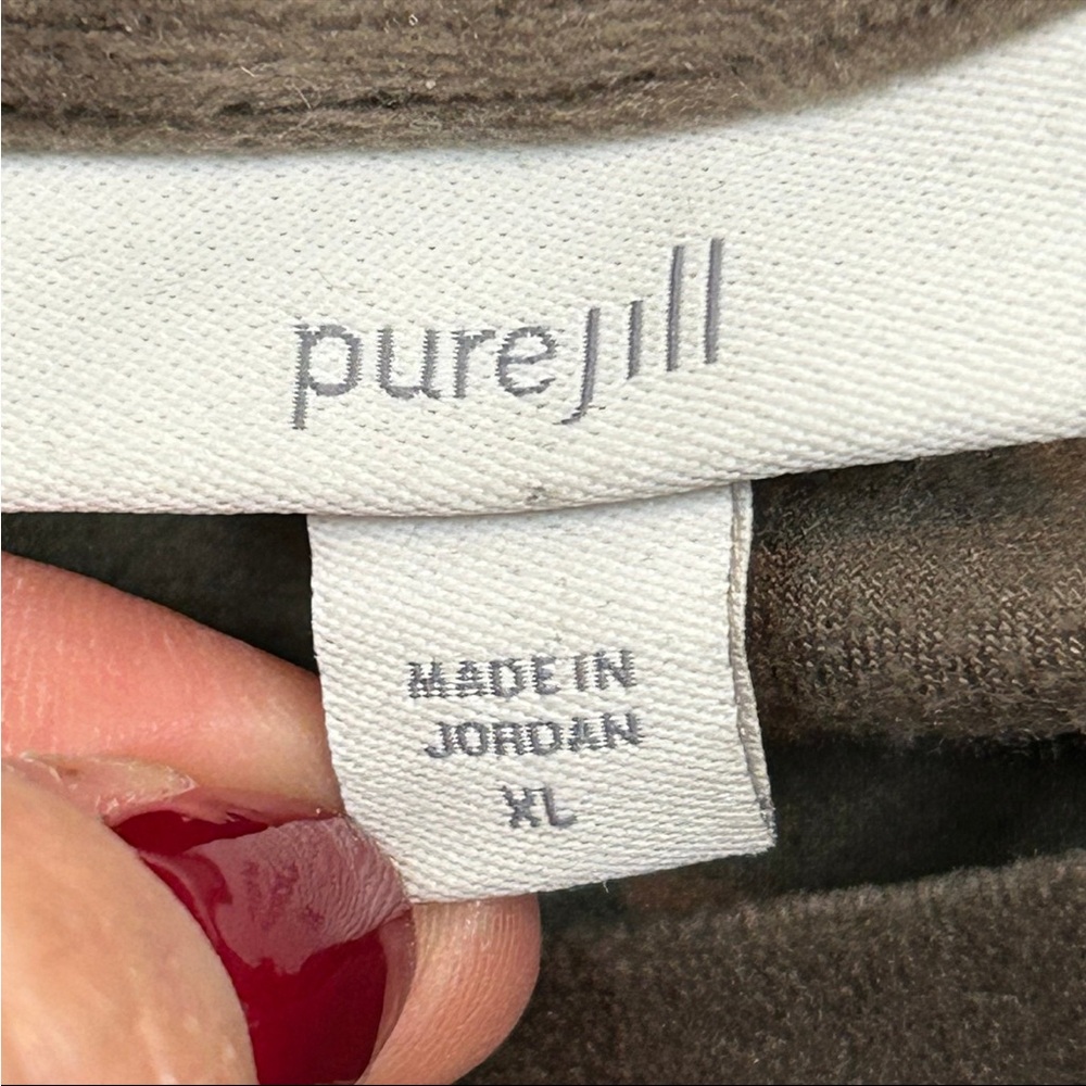 J. Jill Velvet Dress with Pockets Mocha Brown Stretchy Pure Jill - Size XL - Picture 7 of 8